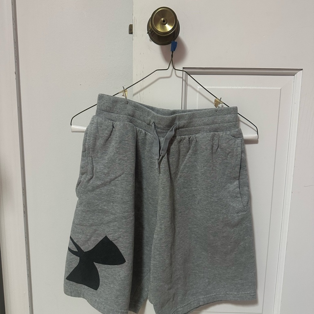 Under Armour Athletic Gray Shorts with Black Logo